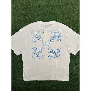 OFF-WHITE "Paint Splatter Arrows" White Skate T-Shirt Size XXL